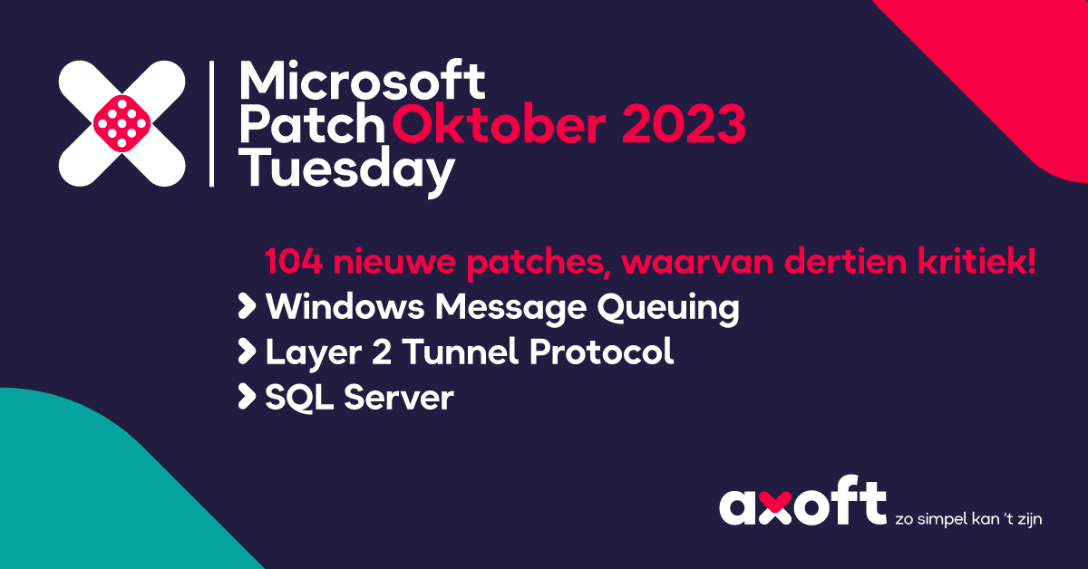 Patch Tuesday de Microsoftupdates van oktober 2023 Axoft